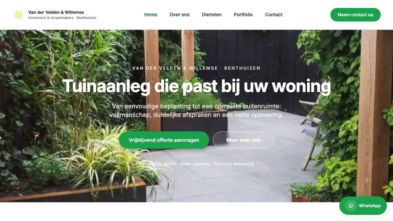 Van der Velden & Willemse — Business Website